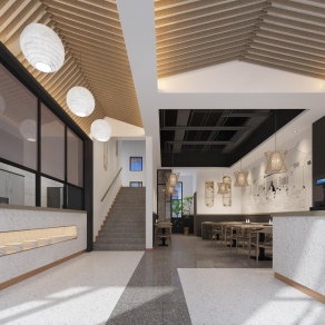 现代中餐厅3D模型下载